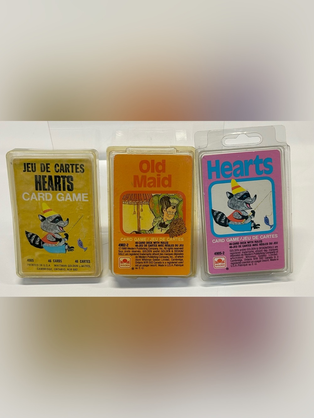 Vintage Golden Hearts & Old Maid Card Games